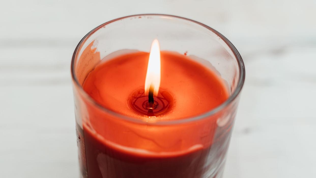 burning red candle