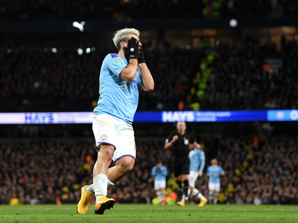 Sergio Aguero came closest to scoring for Manchester City: Getty