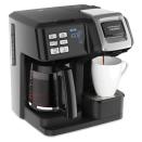 <p><strong>Hamilton Beach</strong></p><p>amazon.com</p><p><strong>$111.54</strong></p><p>With this Hamilton Beach machine you can make a full pot of coffee and a single-serve at the same time with two different reservoirs, making it <strong>great for when you have company over and need a full pot <em>and</em> a single-serve of tea </strong>or if you and your partner have different coffee preferences. The 12-cup carafe has the option to choose regular or bold coffee and the single-serve side lets you brew with K-Cups or the ground coffee of your choice. </p><p>In our tests, we found this coffee maker easy to use without needing to refer to the instruction manual. We were impressed with the 40-ounce water reservoir that eliminates the need for frequent refills — the tank is also removable making required refills a breeze. We found the temperature of its just-brewed coffee to be hot but not piping hot if that's your thing, though it did have a fairly fast brew time. </p>