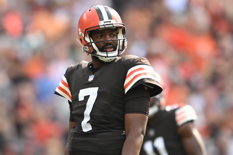 Jacoby Brissett and the Browns take on the Steelers in a Thursday night game. (Photo by Nick Cammett/Getty Images)