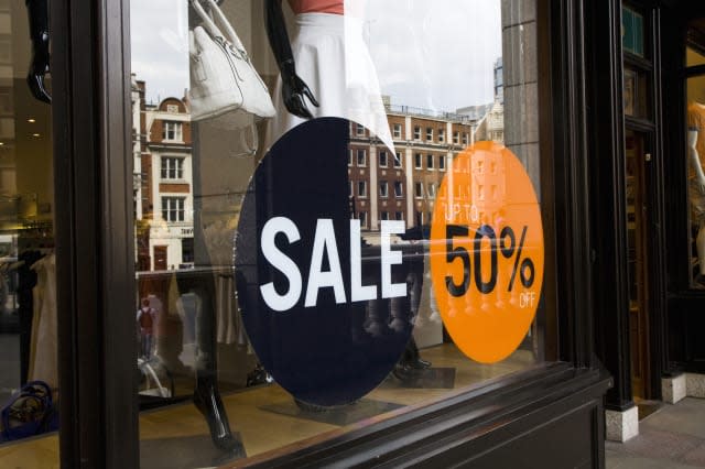 Sale sign in shop window