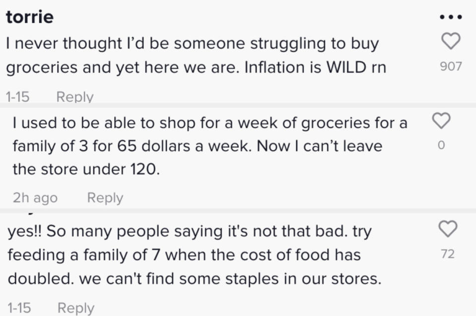 I never thought I'd be someone struggling to buy groceries and yet here we are