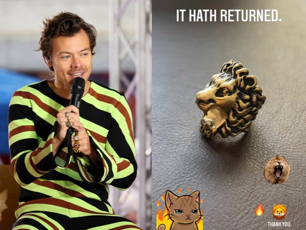 Harry Styles reveals fans helped return his ring after losing it at Coachella (Getty / Harry Styles)