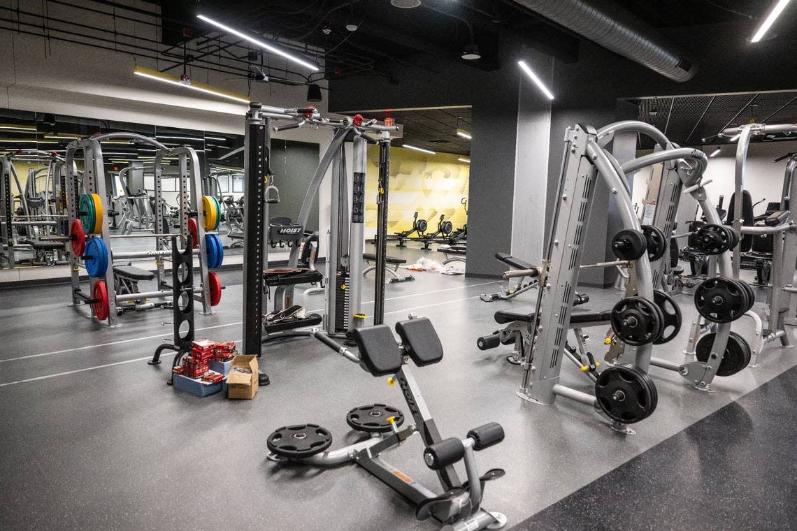 The wellness center at the May S. Lee State Office Complex includes cardio and weight equipment free of charge to employees at the complex.