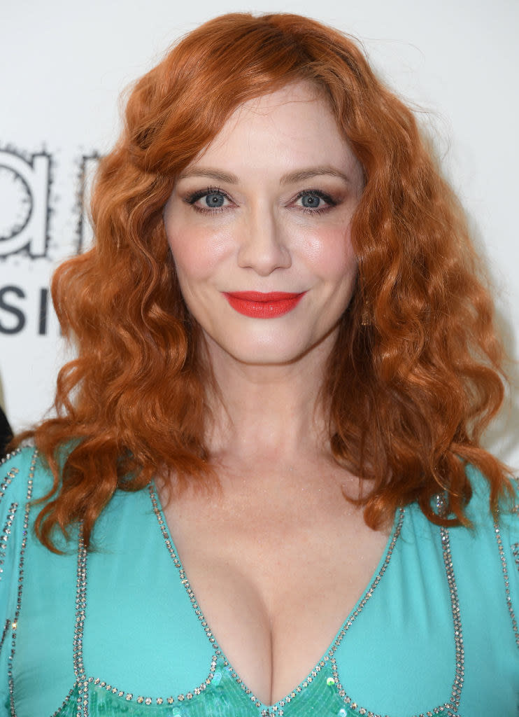 A closeup of Christina Hendricks