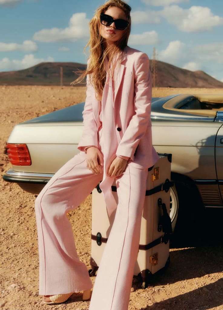 Me + Em trouser suit for women in pink candy floss