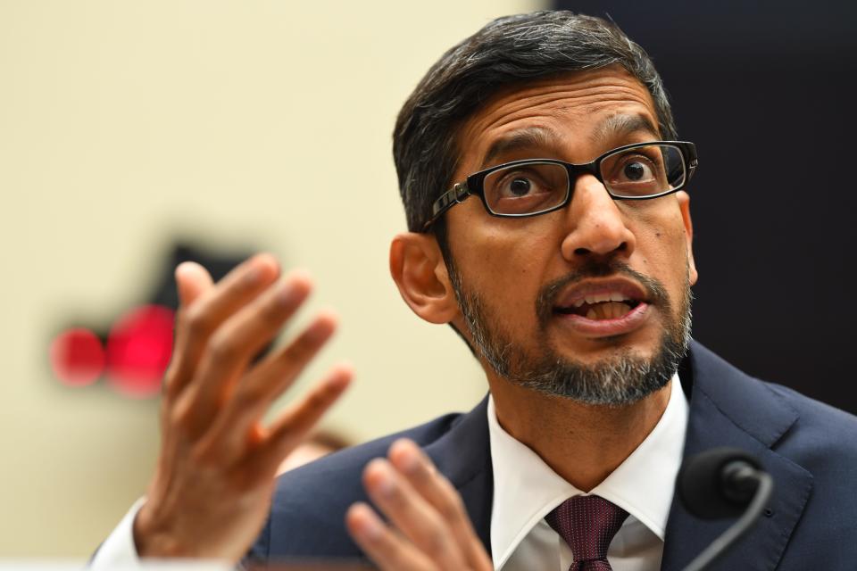 Google CEO Sundar Pichai testifies before the House Judiciary Committee, Tuesday, Dec. 11, 2018, in Washington.