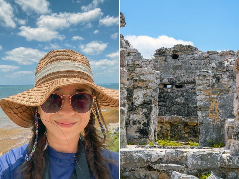 The author explores ancient ruins in Tulum