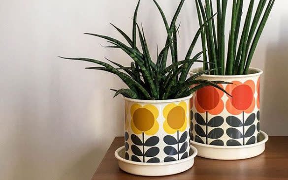 Orla Kiely pots from Inkoo, UK - Instagram, @inkoo_uk