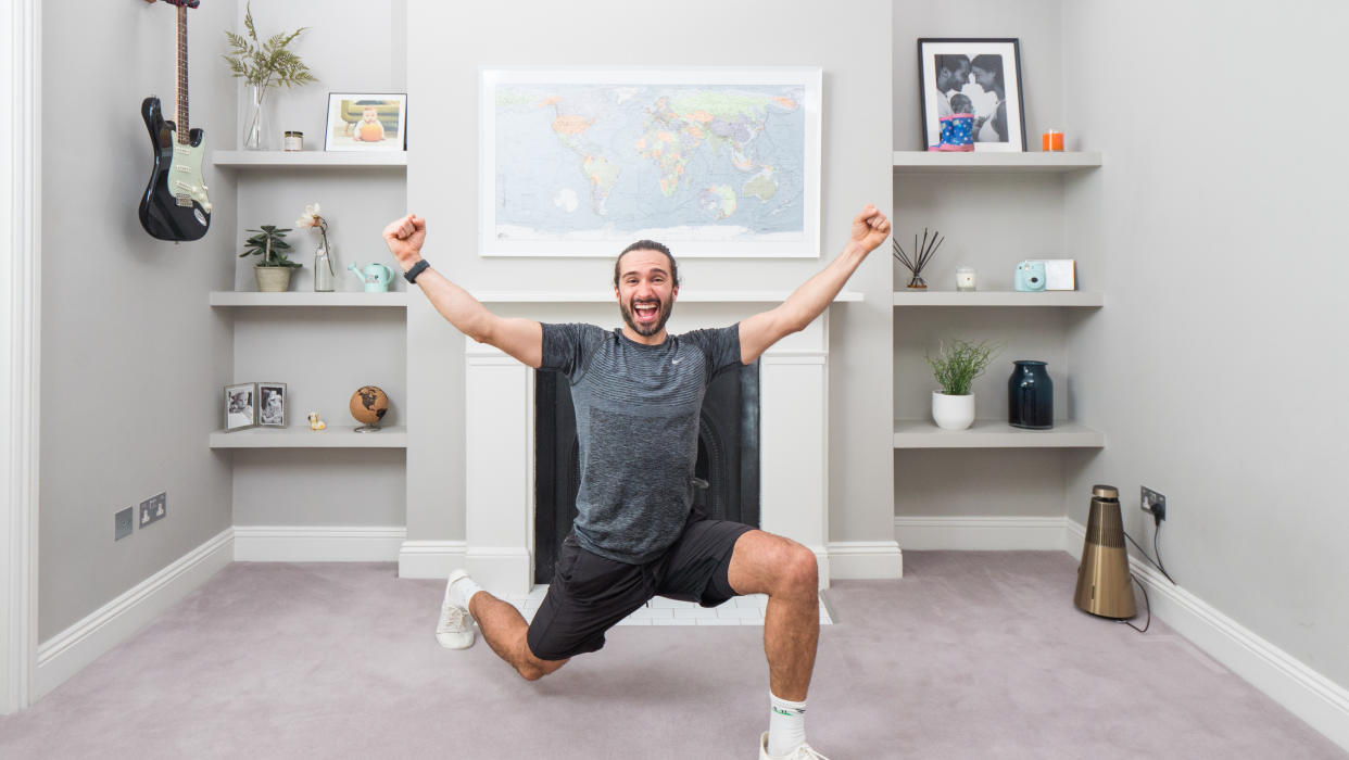 Joe Wicks takes part in the BBC Children In Need and Comic Relief 'Big Night In at London on April 23, 2020 in London, England.The 'Big Night In' brings the nation an evening of unforgettable entertainment in a way we've never seen before. (Photo by Comic Relief/BBC Children in Need/Comic Relief via Getty Images)