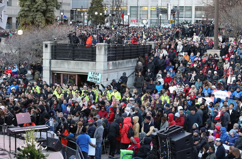 FILE PHOTO: Thousands attend a vigil for van attack victims in Mel Lastman Square in Toronto.