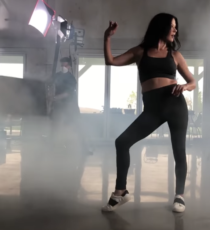 catherine zeta jones abs arms dancing instagram video