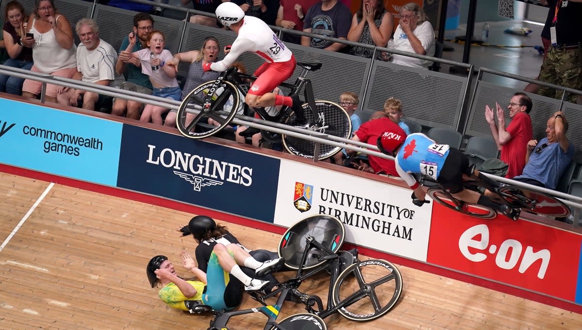 Matt Walls was involved in a terrifying crash at the velodrome on Sunday (John Walton/PA) (PA Wire)