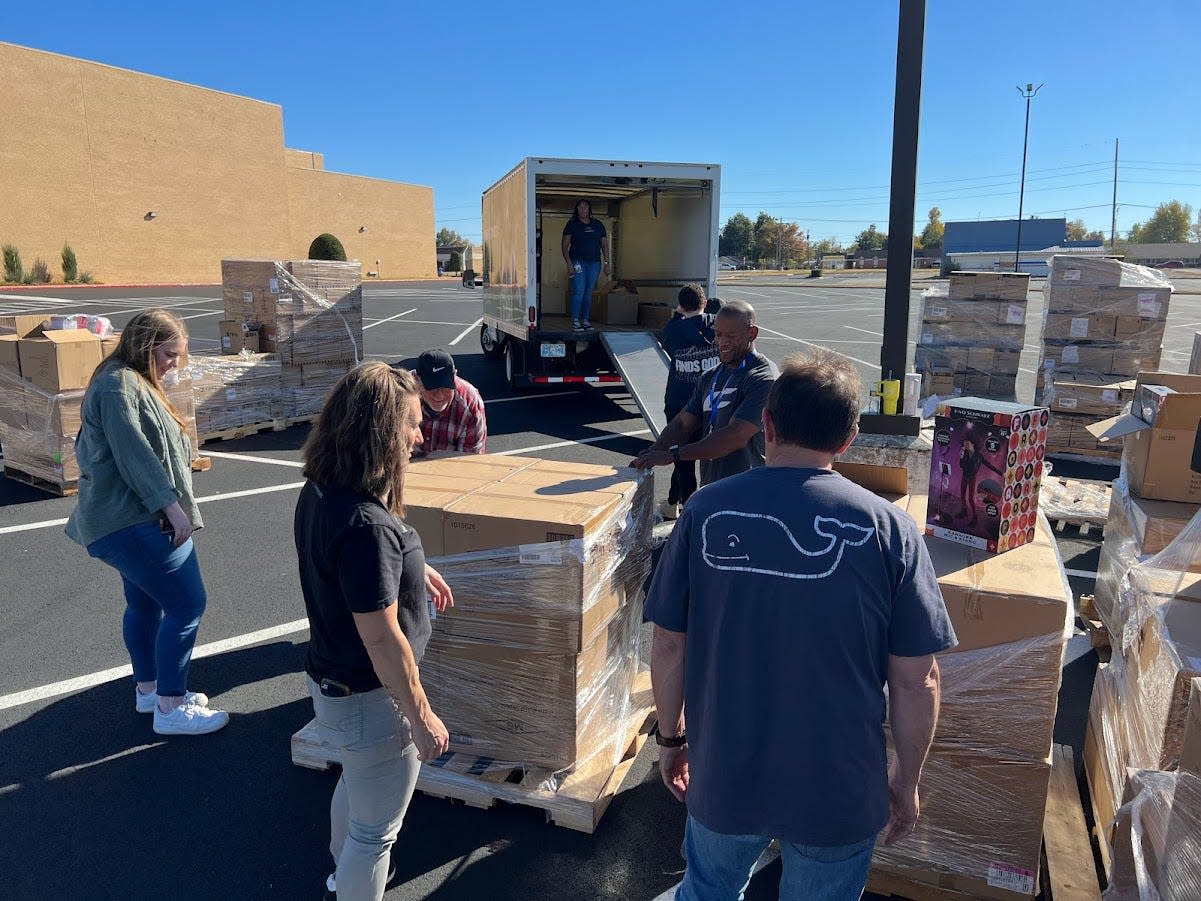 Toys destined for local foster families await distribution at Life.Church Midwest City.