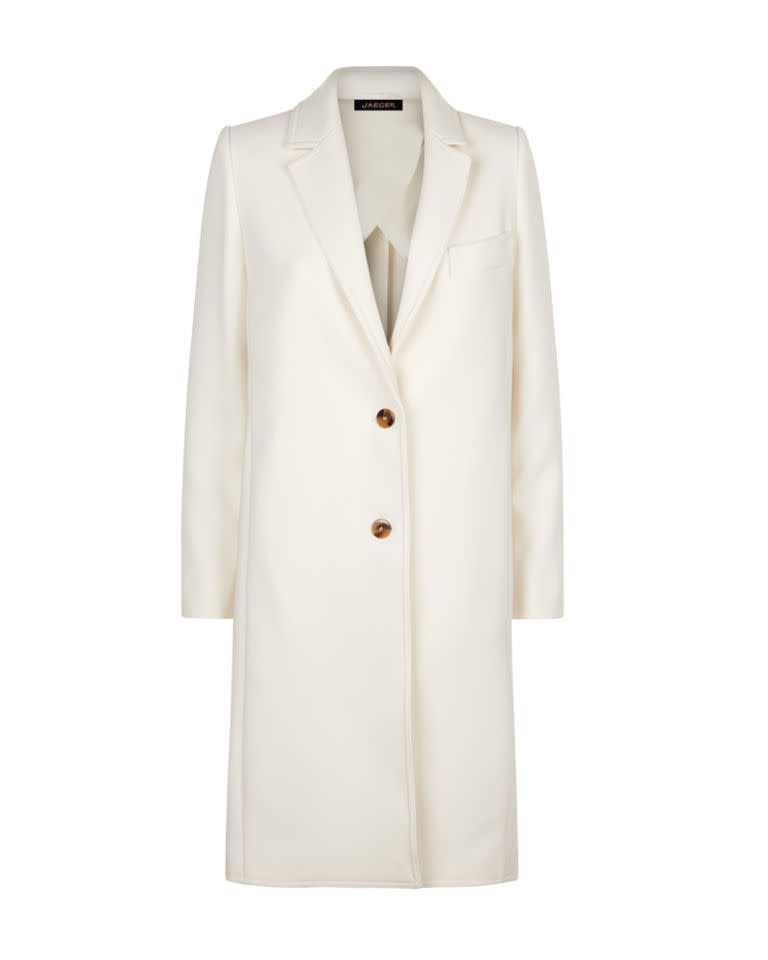 <p>Cream boyfriend jacket, £350, <a rel="nofollow noopener" href="http://www.jaeger.co.uk/boyfriend-coat/591004Y-16200-6.html?cgid=coming-soon-womens" target="_blank" data-ylk="slk:Jaeger;elm:context_link;itc:0;sec:content-canvas" class="link ">Jaeger</a></p>