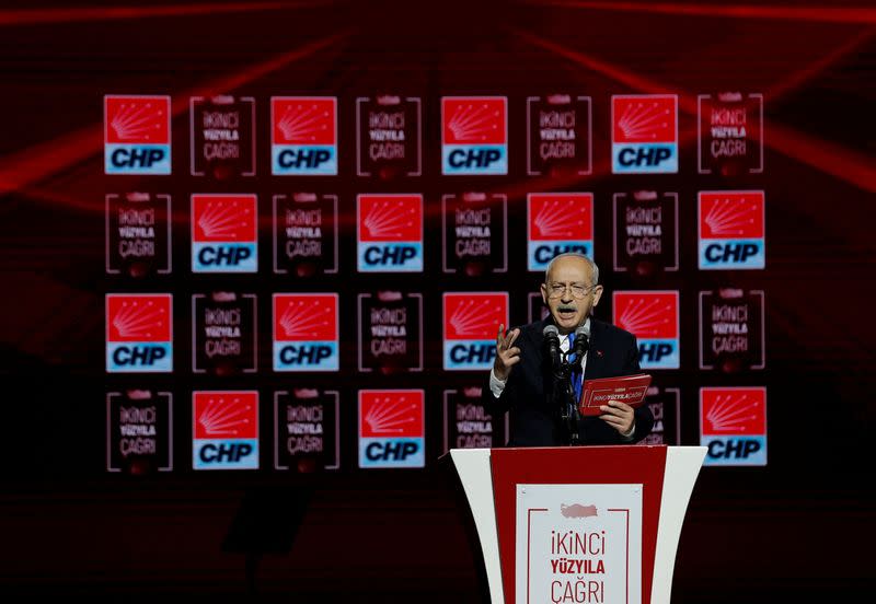 FILE PHOTO: Turkey's main opposition CHP leader Kilicdaroglu speaks during a party meeting in Istanbul