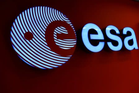 FILE PHOTO: A logo of the European Space Agency (ESA) is pictured at the headquarters in Darmstadt, Germany, September 30, 2016.  REUTERS/Ralph Orlowski/File Photo