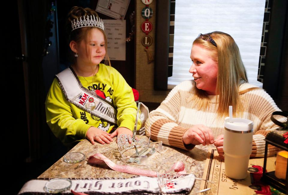 Seven-year-old Bentlee Graham and her mom Casey talk about the trip to the National American Little Miss pageant in Orlando, Florida in November, where Bentlee was crowned the 2023-24 National American Little Miss USA Covergirl Princess in her age division.