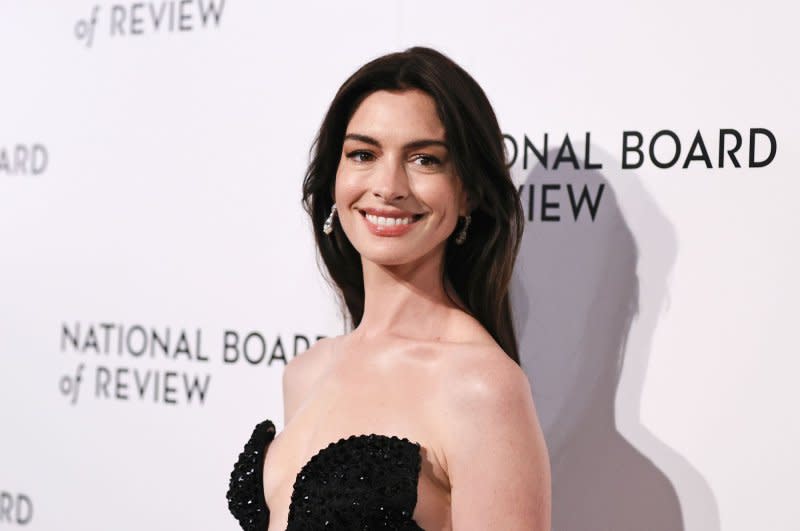 Anne Hathaway attends the National Board of Review gala in January. File Photo by Jason Szenes/UPI