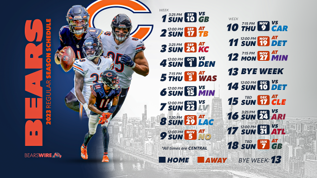 2023 Bears schedule: Downloadable wallpaper