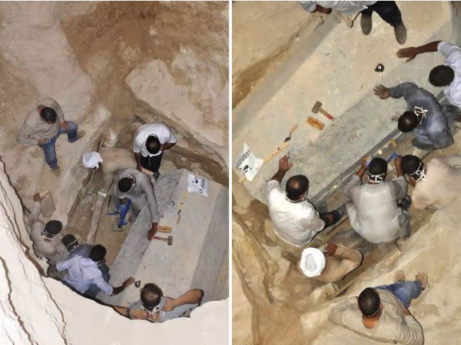 The sarcophagus was recently unearthed in Alexandria on a building site. (Photo: antiquitiesgoveg)