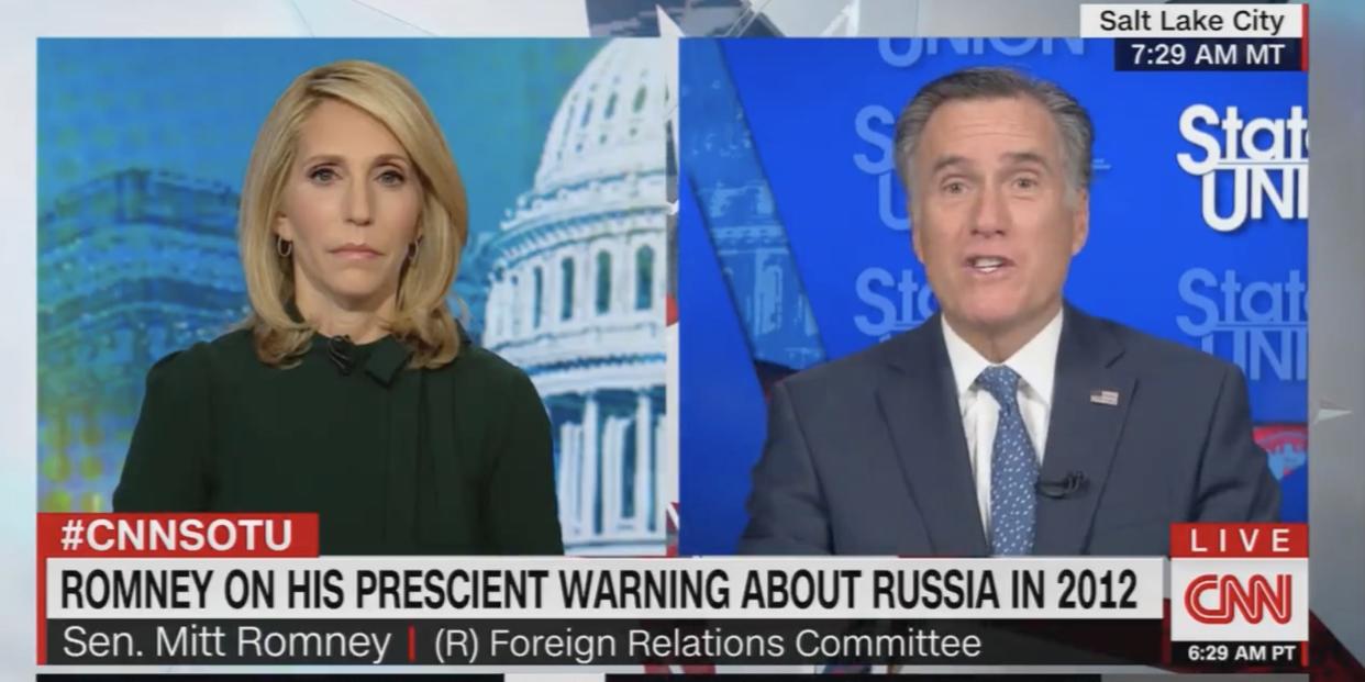 CNN anchor Dana Bash and Utah Sen. Mitt Romney