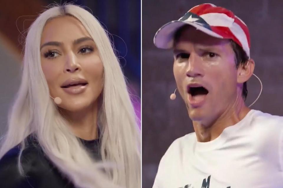 Kim Kardashian Joins Ashton Kutcher for Peloton Workout: 'What Is Happening Right Now?'