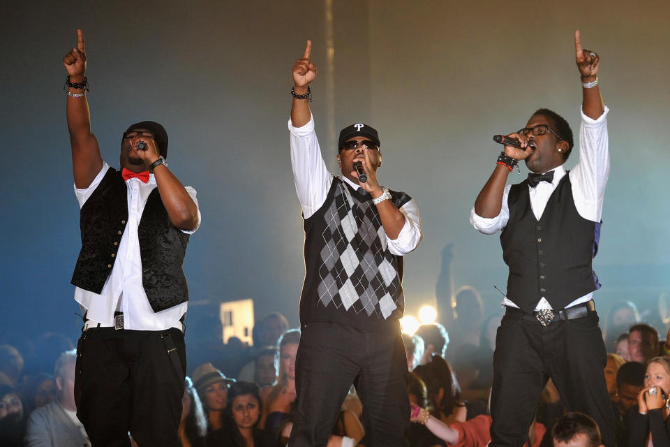 <b>Boys II Men:</b> "Our thoughts and prayers go out to the victims and families affected by this terrible incident in #Aurora. We're speechless. #aurorashooting" (Photo by Gareth Cattermole/Getty Images)