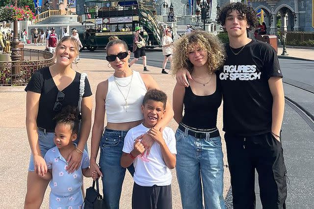 <p>Allison Holker/Instagram</p> Allison Holker with her kids and family friends