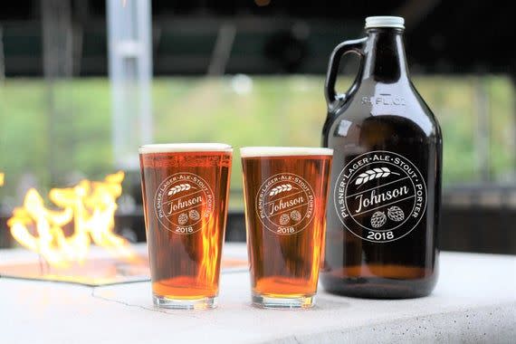 6) Personalized Engraved Beer Growler