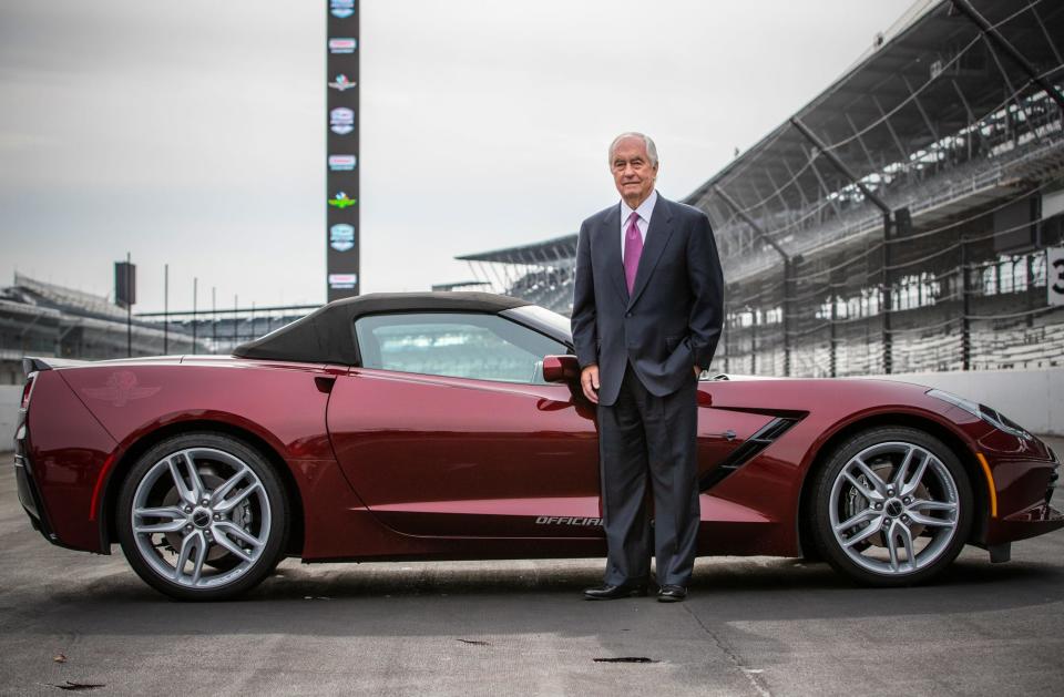 Roger Penske, chairman and founder of Penske Corporation, poses for a portrait after a press conference detailing the purchase of Hulman & Company, which includes Indianapolis Motor Speedway, the NTT IndyCar Series and Indianapolis Motor Speedway Productions subsidiaries, by Penske Entertainment Corp., a subsidiary of Penske Corporation on Monday, Nov. 4, 2019. 