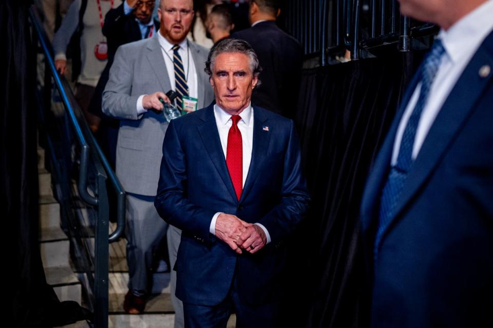 North Dakota Governor Doug Burgum is rumored to be one of Donald Trump’s top contenders for vice president. But, the former president admits his abortion stance is challenging (Getty Images)