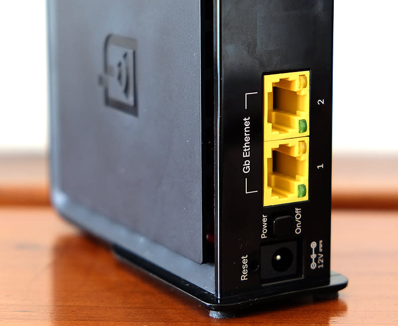 Each node has two Gigabit Ethernet ports, which can function as LAN or WAN ports. There are no USB ports.