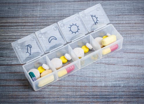   <span class="attribution"><a class="link " href="https://www.shutterstock.com/image-photo/daily-drug-dose-pills-organized-pill-1042487806" rel="nofollow noopener" target="_blank" data-ylk="slk:Szasz-Fabian Ilka Erika/Shutterstock;elm:context_link;itc:0;sec:content-canvas">Szasz-Fabian Ilka Erika/Shutterstock</a></span>