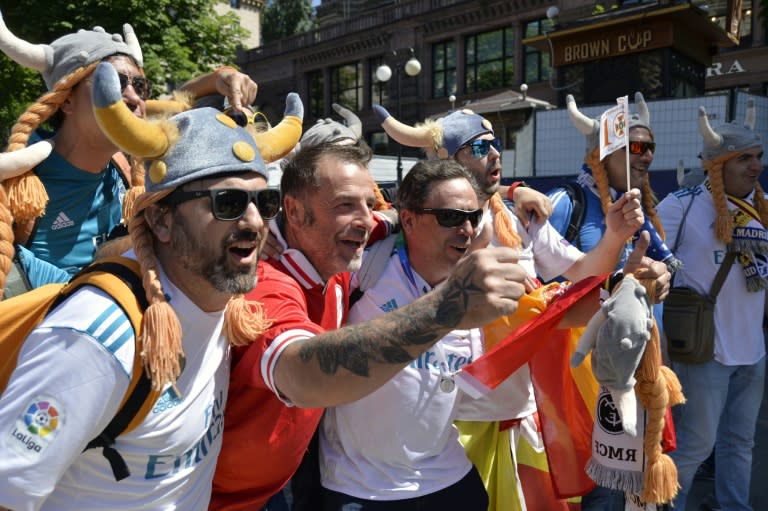 Liverpool and Real Madrid fans celebrated together before the final