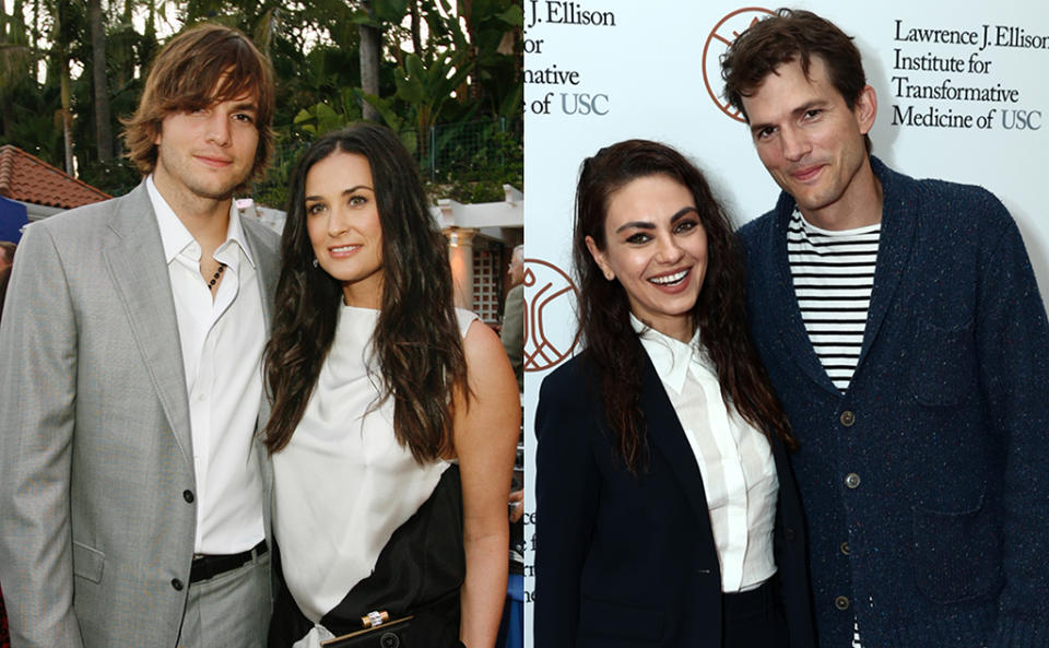 Ashton Kutcher was married to Demi Moore from 2005 to 2011 and Mila Kunis from 2015 to present. (Photos: Getty Images)