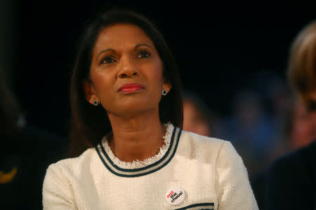 Anti-Brexit campaigner Gina Miller listens to Menzies Campbell, Liberal Democrat Spokesperson on Defence, at the Liberal Democrats Conference in Brighton, Britain, September 17, 2018. REUTERS/Hannah McKay