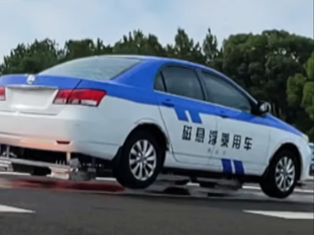 A maglev car hovered 35mm above the road in a test in China’s Jiangsu province (New China TV/ Screengrab)