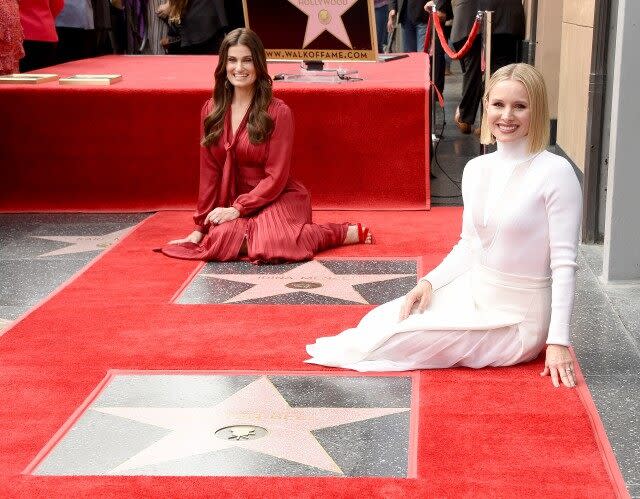 Bell and her 'Frozen' co-star, Idina Menzel, were presented with their stars on Tuesday.