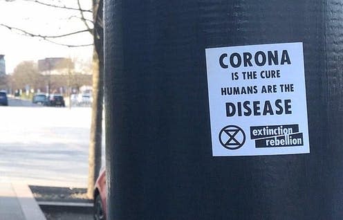 <span class="caption">Not an official Extinction Rebellion poster.</span> <span class="attribution"><a class="link " href="https://twitter.com/xr_east/status/1242527618823577602" rel="nofollow noopener" target="_blank" data-ylk="slk:@XR_East / twitter;elm:context_link;itc:0;sec:content-canvas">@XR_East / twitter</a></span>