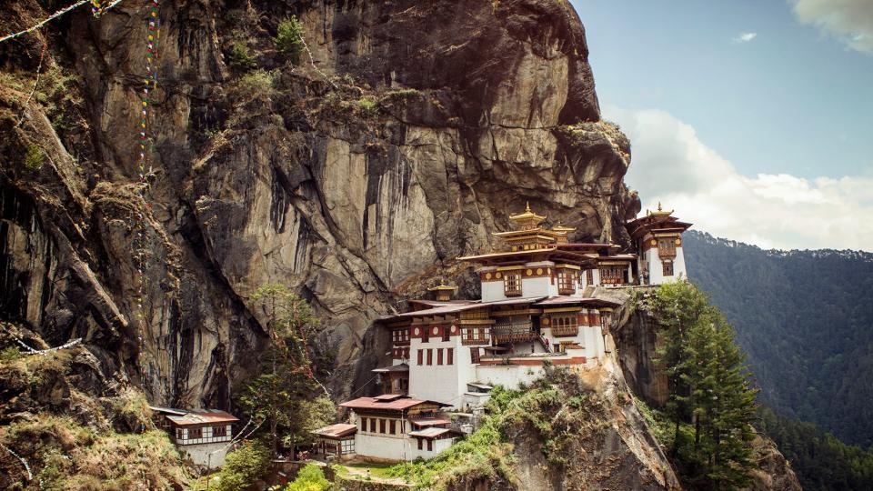 Bhutan Paro Valley Tigers Nest Monastery Mountain Cliff