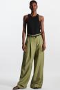 <p>COS has the elevated basics your wardrobe has been missing. These <span>COS High-Waisted Wide-Leg Pants</span> ($135) are a perfect example. They walk the line between being trendy and timeless, and we love the green hue. The price point is comparable to Aritzia, and the quality is top notch.</p>