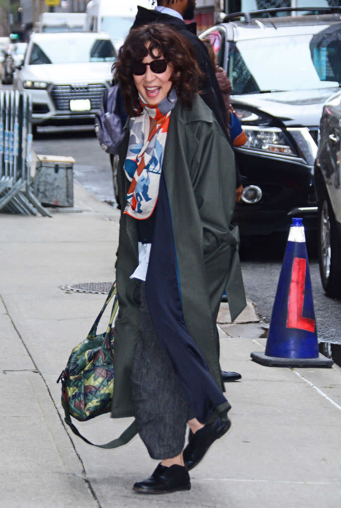 NEW YORK, NY - APRIL 18: Sandra Oh is seen on April 18, 2024 in New York City.  (Photo by Patricia Schlein/Star Max/GC Images)