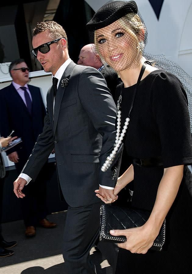 The actress was all smiles as she walked into the carnival. Source: Getty