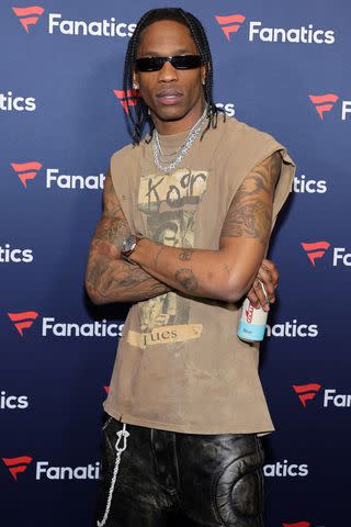 <p>Ethan Miller/Getty</p> Travis Scott in Las Vegas on Feb. 10, 2024