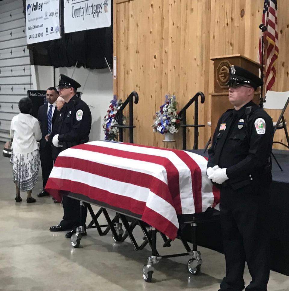 A funeral for Officer M. Christopher "Chris" Wagner II of the Wintergreen Police Department was held Monday, June 26, 2023, at the Augusta Expo Event Center.