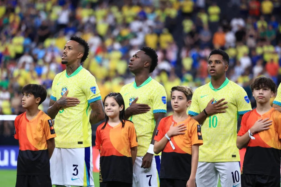 Brazil’s hopes at the Copa America lie on Vini and Rodrygo. (Photo by Buda Mendes/Getty Images)