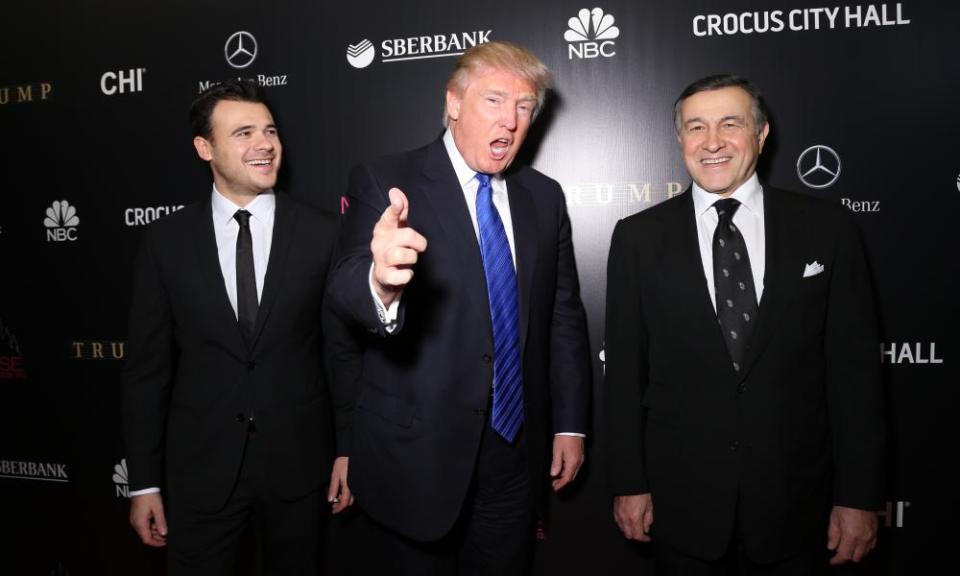 Emin Agalarov, Donald Trump and Aras Agalarov.