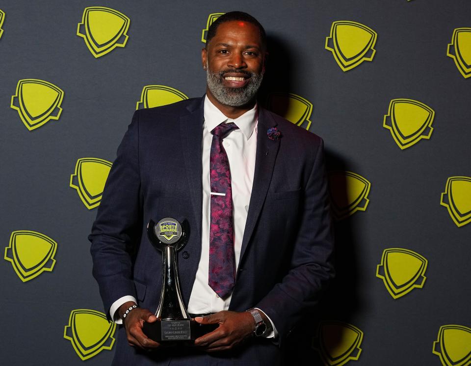 Coach of the Year: Ben Davis basketball's Don Carlisle poses for a photo during the Indiana High School Sports Awards on Wednesday, April 19, 2023 at Clowes Memorial Hall in Indianapolis.