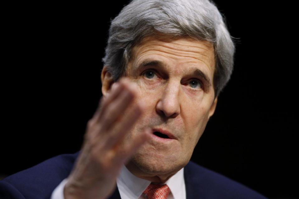 El secretario de Estado norteamericano John Kerry declara ante la Comisión de Apropiaciones del Senado en el Capitolio de Washington el jueves, 13 de marzo del 2014. (Foto AP/Charles Dharapak)